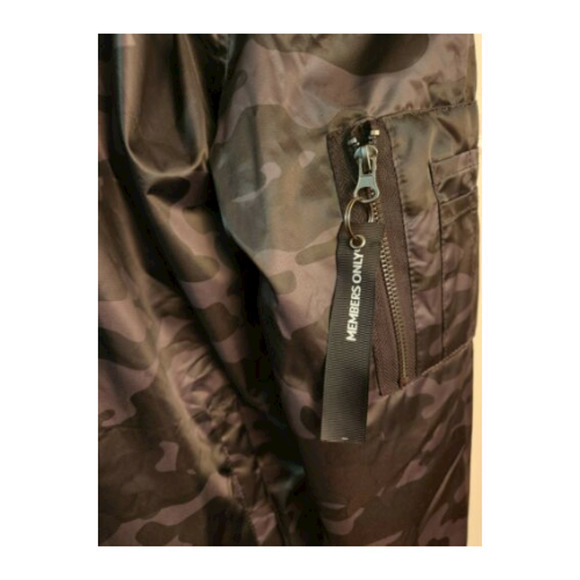 Members Only Men's Twill Coach Jacket with hood Color grey/camo Size Medium - Picture 4 of 6